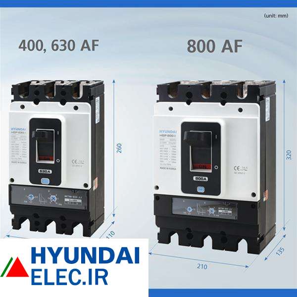 کلید اتوماتیک حرارتی قابل تنظیم کمپکت هیوندای 16 آمپر 3 پل